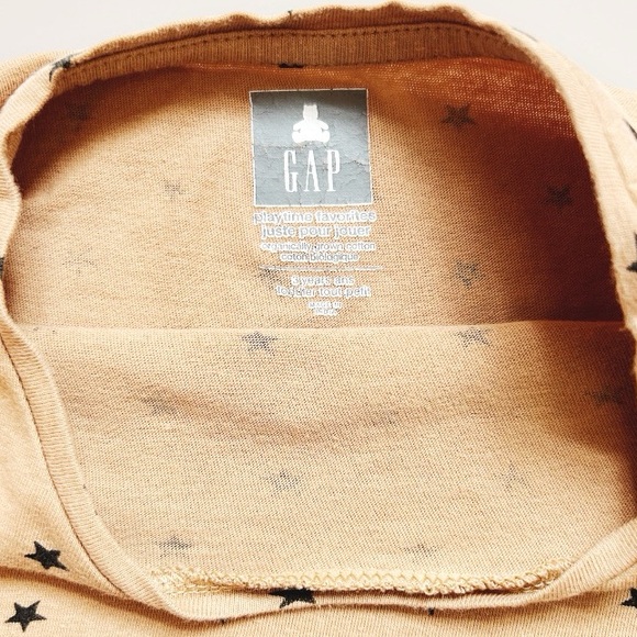 Gap Kids Toddler 100% Organic Cotton Brown Star Print Tunic Long Sleeve Top 3T - Picture 4 of 6